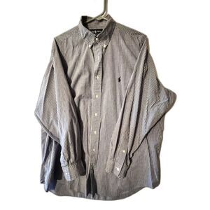 Ralph Lauren blue and yellow check button down long sleeved shirt 17-34